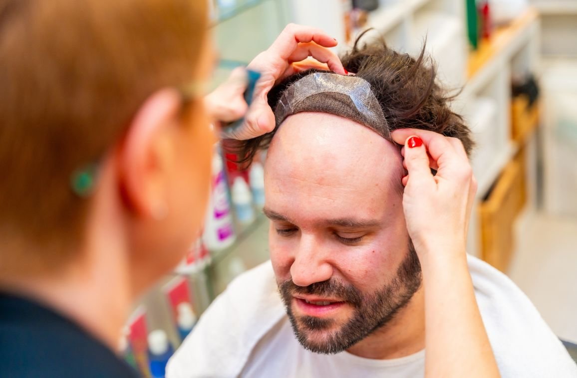 create a image on "Hair Wig for Men: How to Choose the Perfect Fit"