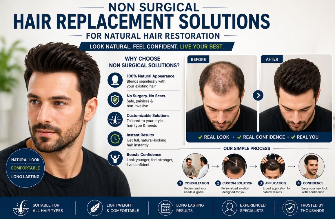 Non Surgical Hair Replacement Solutions for Natural Hair Restoration