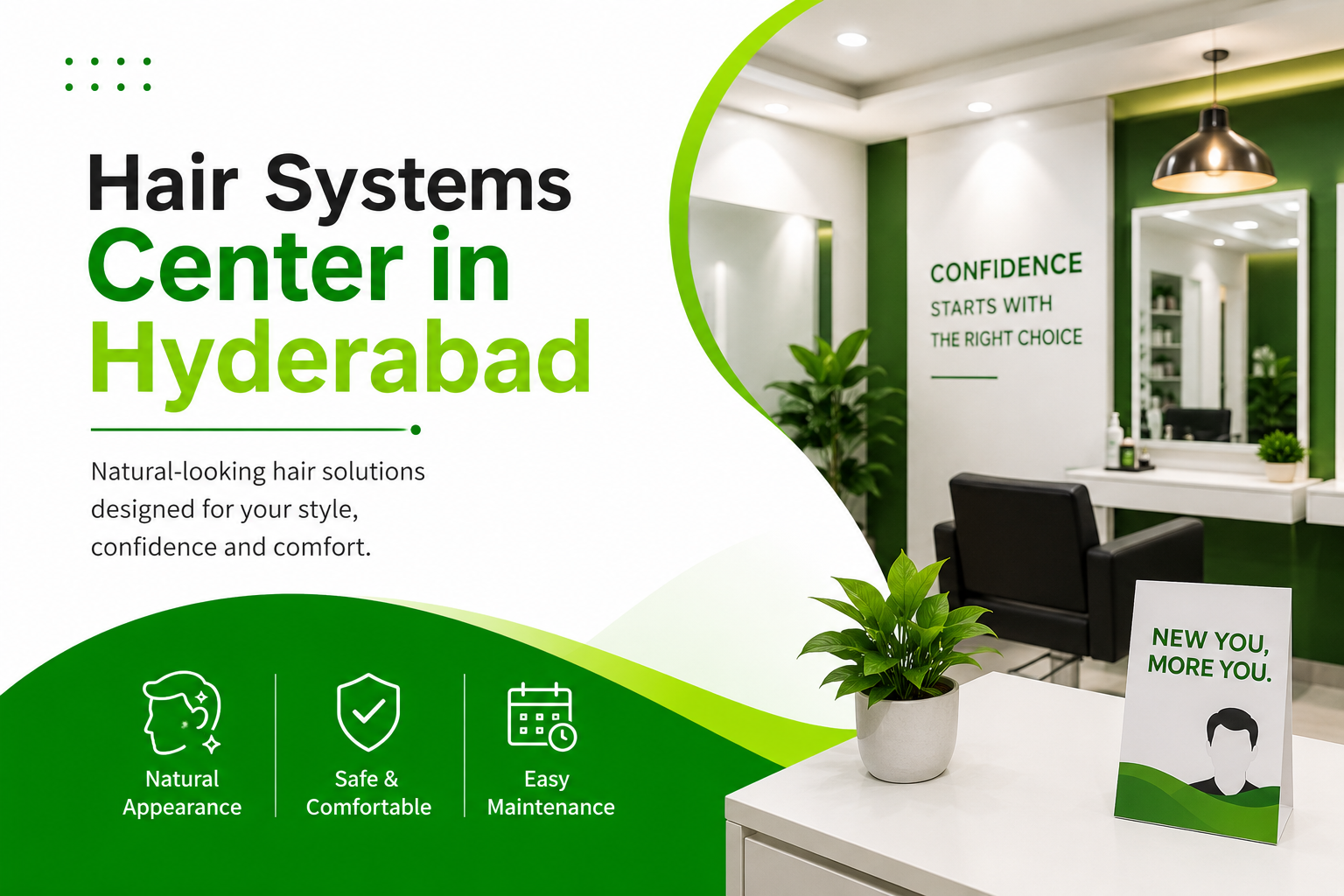 Hair systems center in Hyderabad offering natural-looking hair solutions, expert care, comfortable fitting, easy maintenance, and customized hair systems.