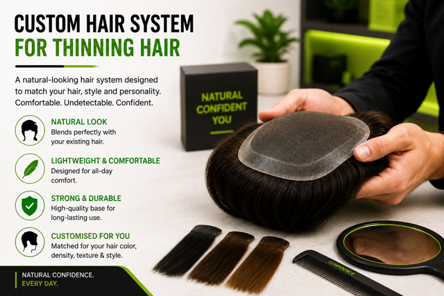 Custom hair system for thinning hair