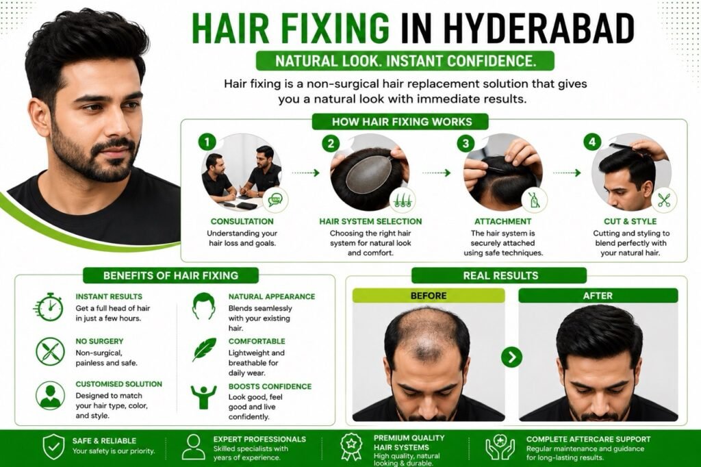 Hair Fixing in Hyderabad – Non-surgical hair replacement solution at Needs Hair Studio