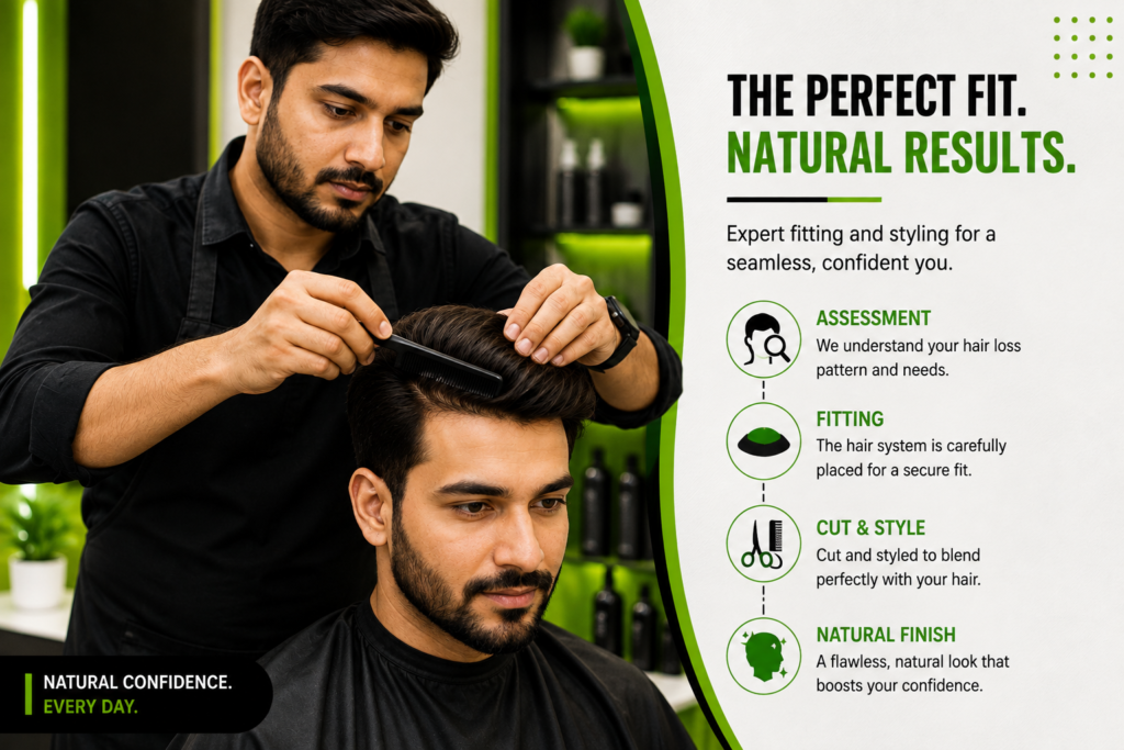 Hair system fitting and styling