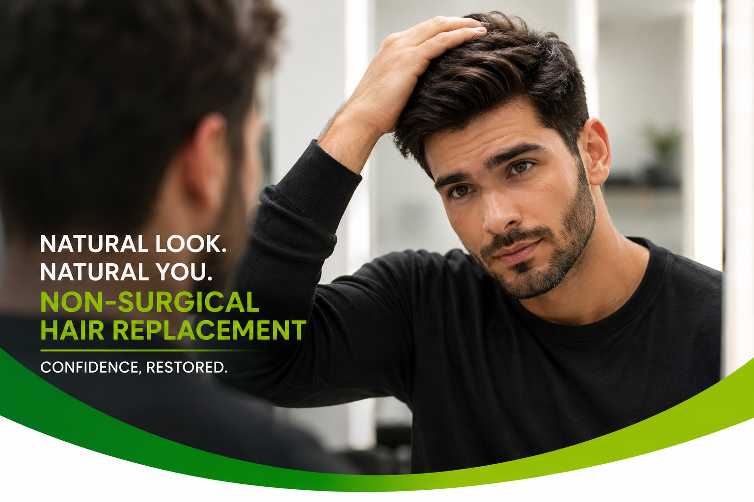 Non-surgical hair replacement for a natural-looking hairstyle