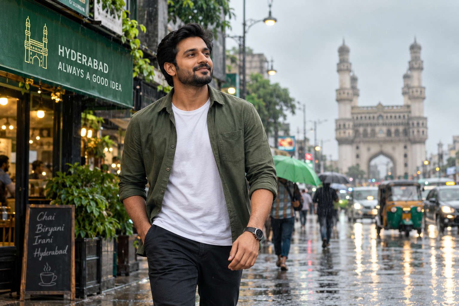 man with a hair system in humid weather, Hyderabad