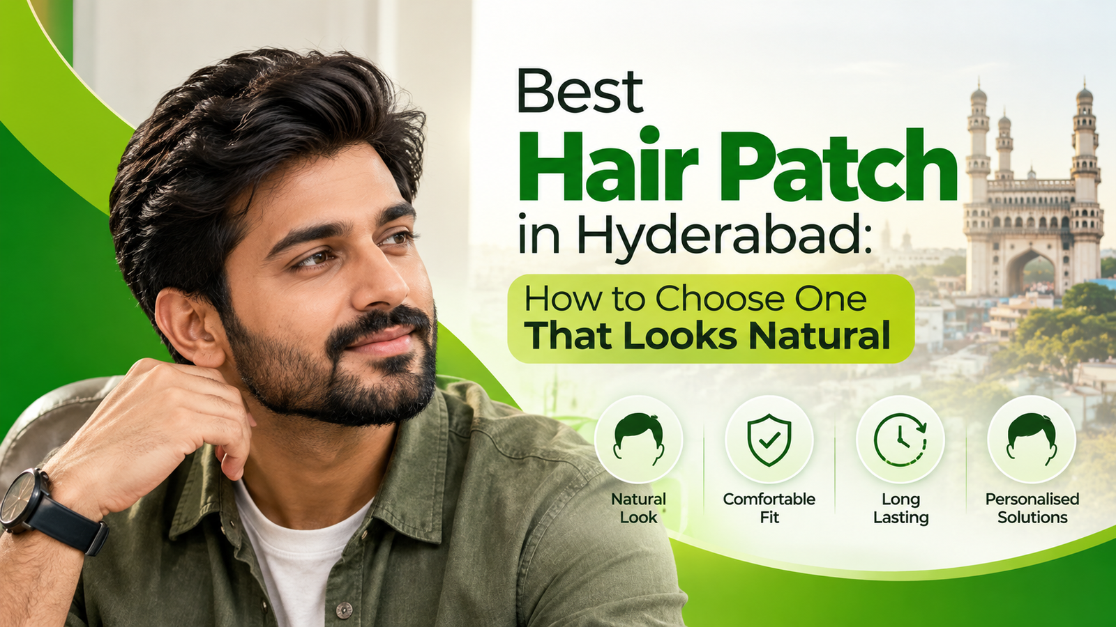 Best hair patch in Hyderabad guide featuring a natural-looking men’s hair system, with tips for choosing a comfortable, long-lasting, personalized hair patch.